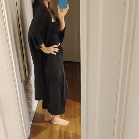 Evam Eva Long Dolman Sleeve Luxury Cardigan Duster Cashmere...